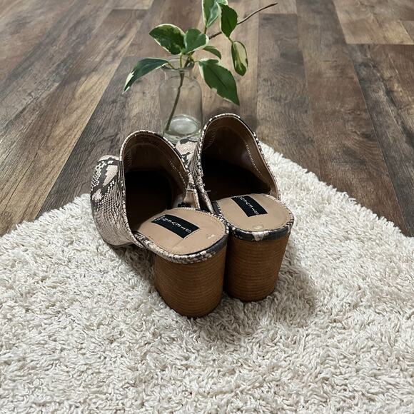 Steven Steve Madden Bold Edgy Snakeskin Print Faux Leather Nellie Heel Mules - Picture 4 of 8